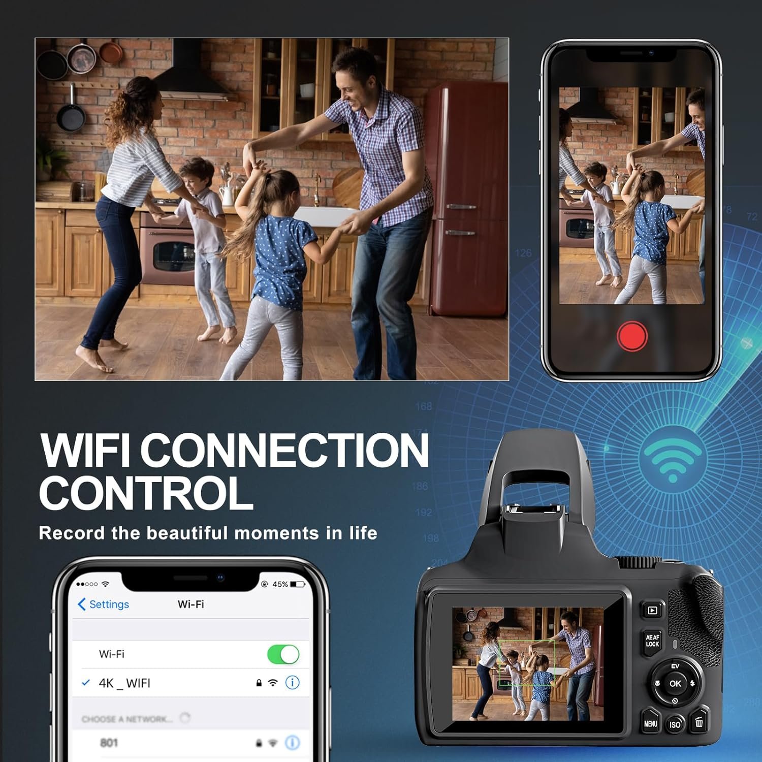 OEM ODM 10x Optical Zoom 4x Digital Zoom Recording Photo WiFi Function Professional UHD Video Camera