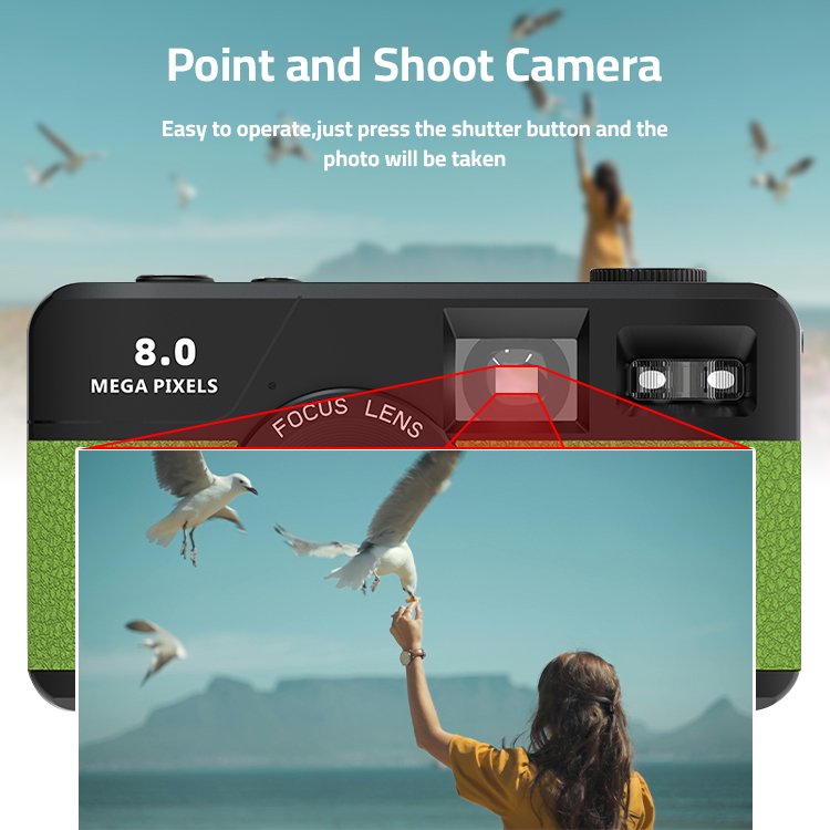 Wholesale Built-in Flash Portable 8MP Photo Screen Free Digital Camera Retro Style Vintage Compact Old Screenless Design Camera