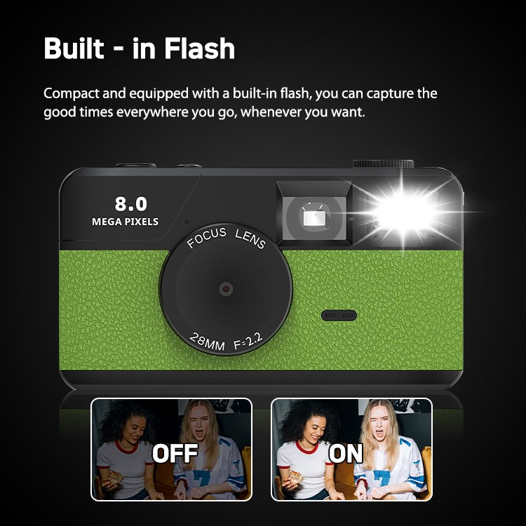 Wholesale Built-in Flash Portable 8MP Photo Screen Free Digital Camera Retro Style Vintage Compact Old Screenless Design Camera