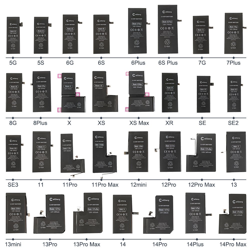 Factory Replacement Mobile Phone Battery For Iphone 15 7 8 8p x xr xs 11 12 13 14 pro max All Models 100% New 0 Cycle Batteries