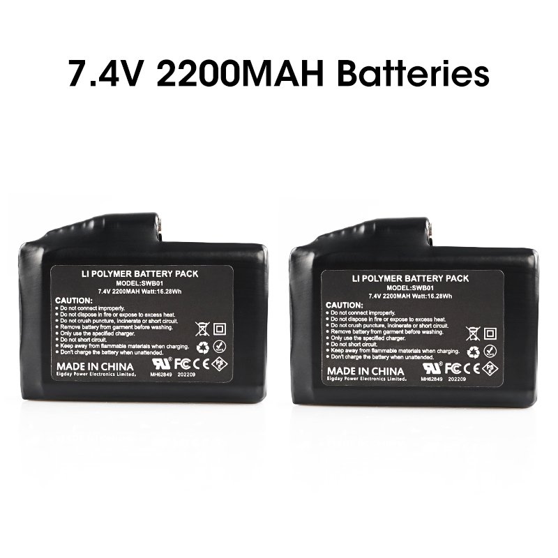 7.4V 2200mAh Lithium Ion Polymer Pack Battery for Heated Clothes Sock Glove