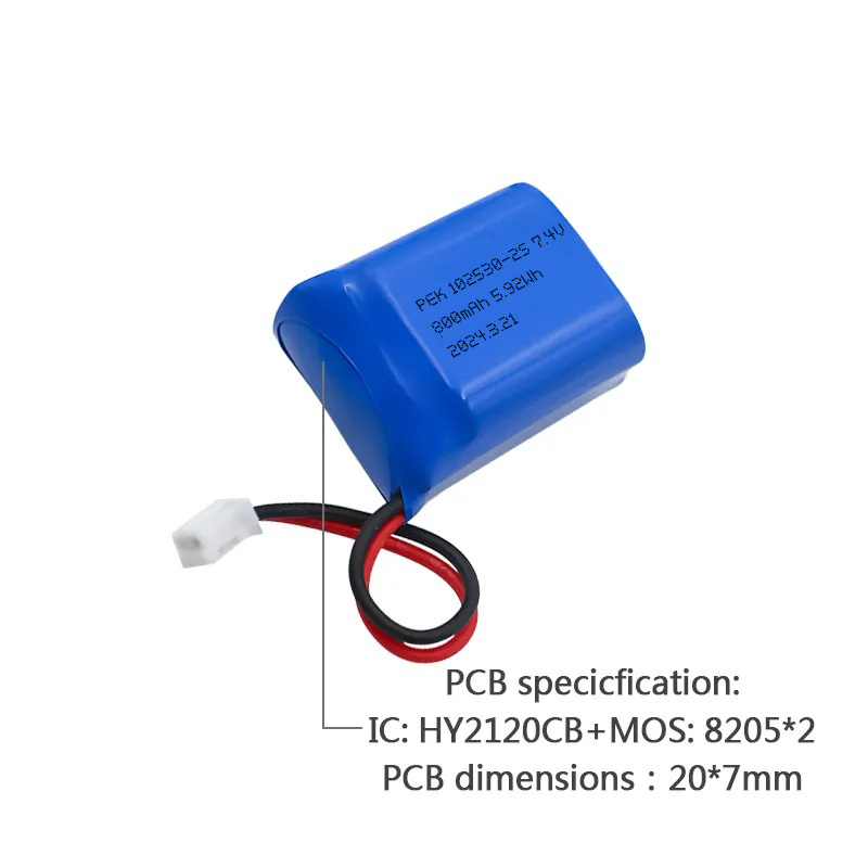 102530-2S 2S1P 800mAh7.4V PEEIK Electric Torpedo Boats Digital Scale Wireless Mouse Smart Flashlight Smart Iron No Memory Effect