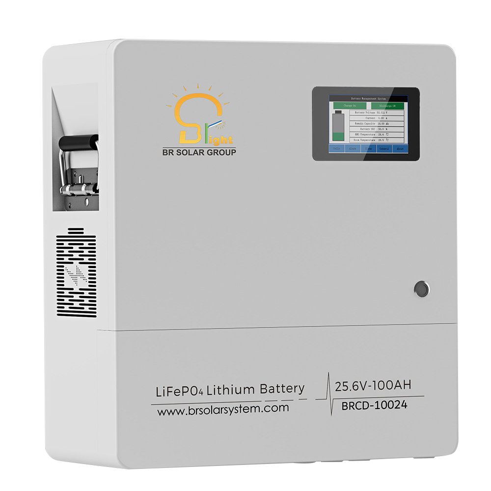 Hot sale 24V 25.6V wall mounted lithium batteries 100AH 200AH lithium ion battery for solar power system