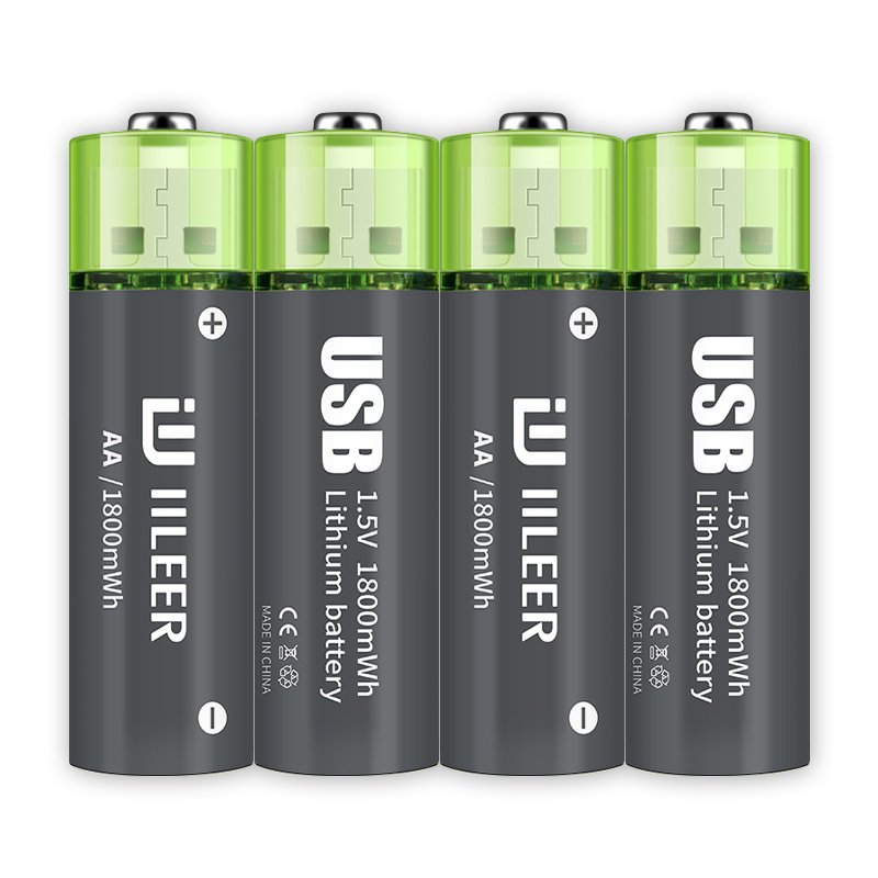 Custom Label Multi-function No.5 USB Rechargeable lithium battery 1.5V 1800mWh Lithium Battery Constant Voltage