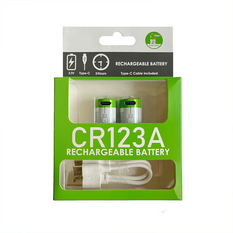1.5V 700mAh Rechargeable Batteries CR123A USB C Charging Lithium Ion Batteries With Charging Cable