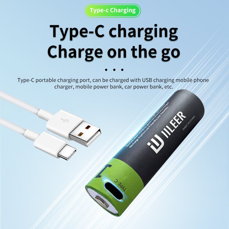 High Quality USB Rechargeable Li-ion Battery 7400mWh 18650 3.7V 2000mAh 1200 Cycles Batteries for Flashlight