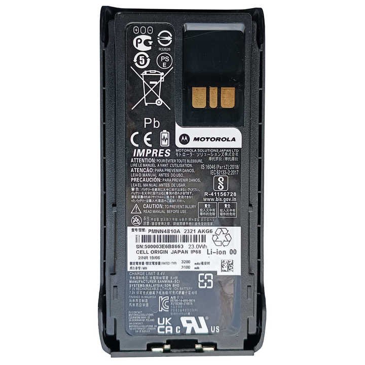 PMN4810 IMPRES lithium-ion rechargeable battery IP68 waterproof and explosion-proof battery 3200mah For motorola R7 R7A