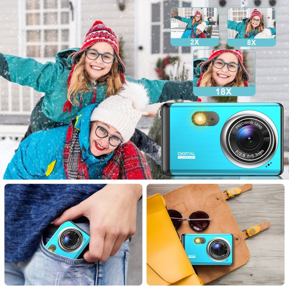 Professional 18X Zoom Auto Focus 48MP Compact 4K HD Photo Video SD Digital Cameras Vlogger outdoor camera
