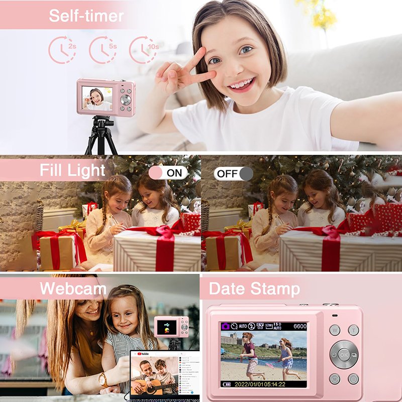 OEM Gift Photographic 48MP Point And Shoot Camera For Children Appareil Photo Travel Small Mini Kids Compact Digital Camera