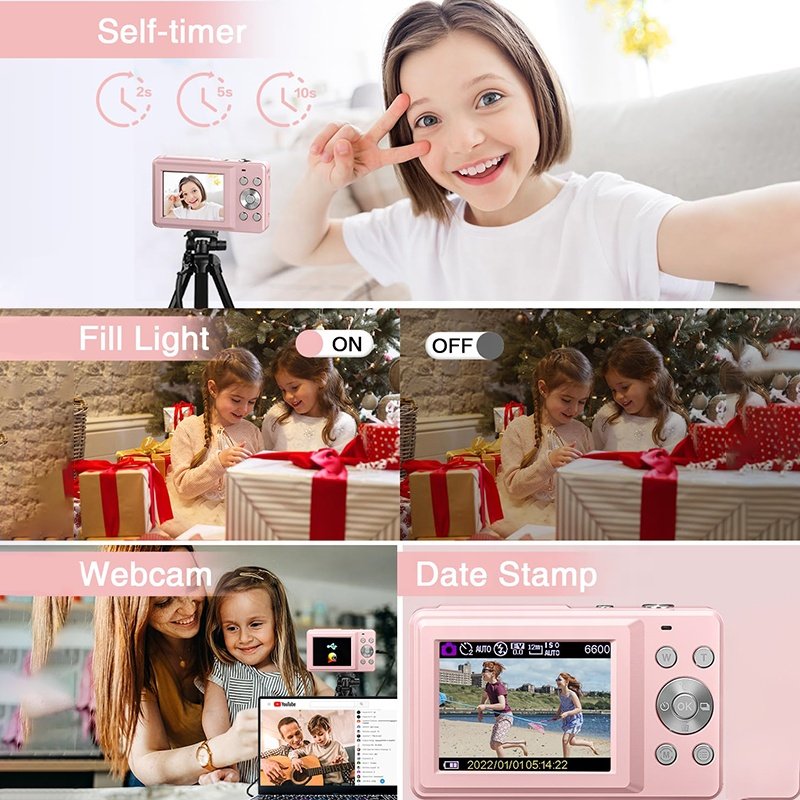 OEM Gift Photographic 48MP Point And Shoot Camera For Children Appareil Photo Travel Small Mini Kids Compact Digital Camera