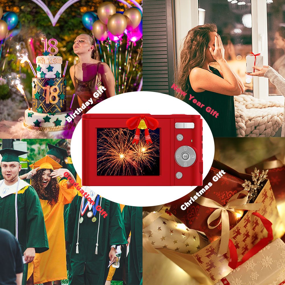 16X Digital Zoom 2.4 Inch Lcd Full Hd 1080p Recording Compact Point Mini Digital Camera Toy Camera Birthday Gift