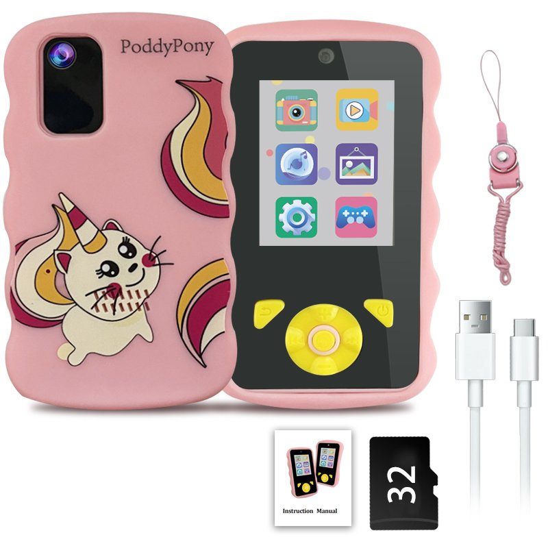 PoddyPony Factory High Quality Mini Dual Lens Toy kids photo camera High Capacity Battery Kids Smart Phone Camera