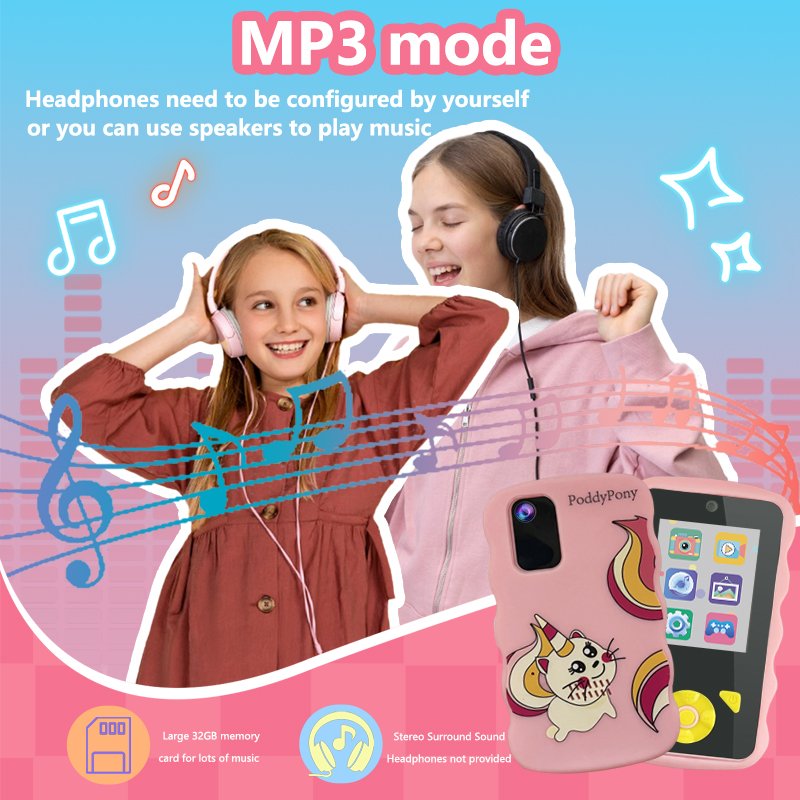 PoddyPony Factory High Quality Mini Dual Lens Toy kids photo camera High Capacity Battery Kids Smart Phone Camera