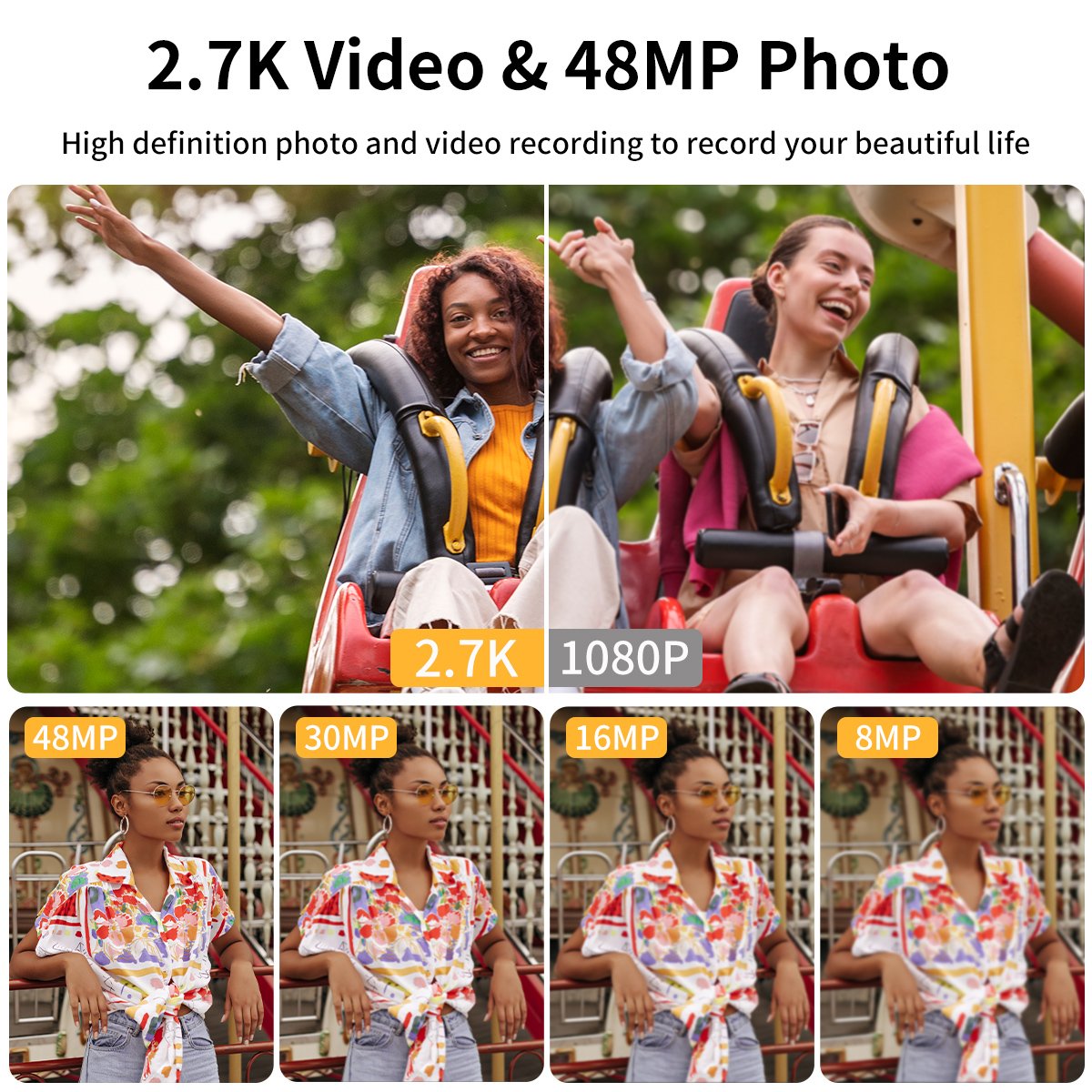 Newest HD 2.7K 6X Optical Zoom Digital Camera DSLR Camera 3.0'' IPS Screen Anti-Shake Retro Vintage Camera for Photography
