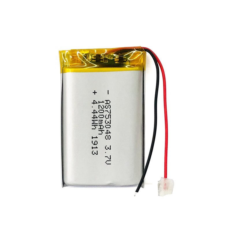 Factory directly supply LiPo battery AS753048 3.7V 1200mAh rechargeable battery for pet tracker
