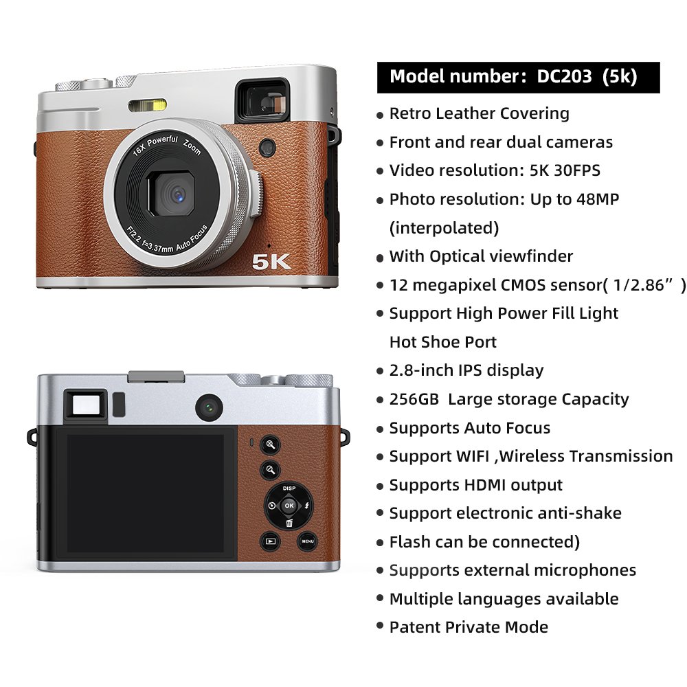 Professional High Definition 48MP DSLR Video Camera IPS Display Mini Retro Vintage Digital Cameras For Photography
