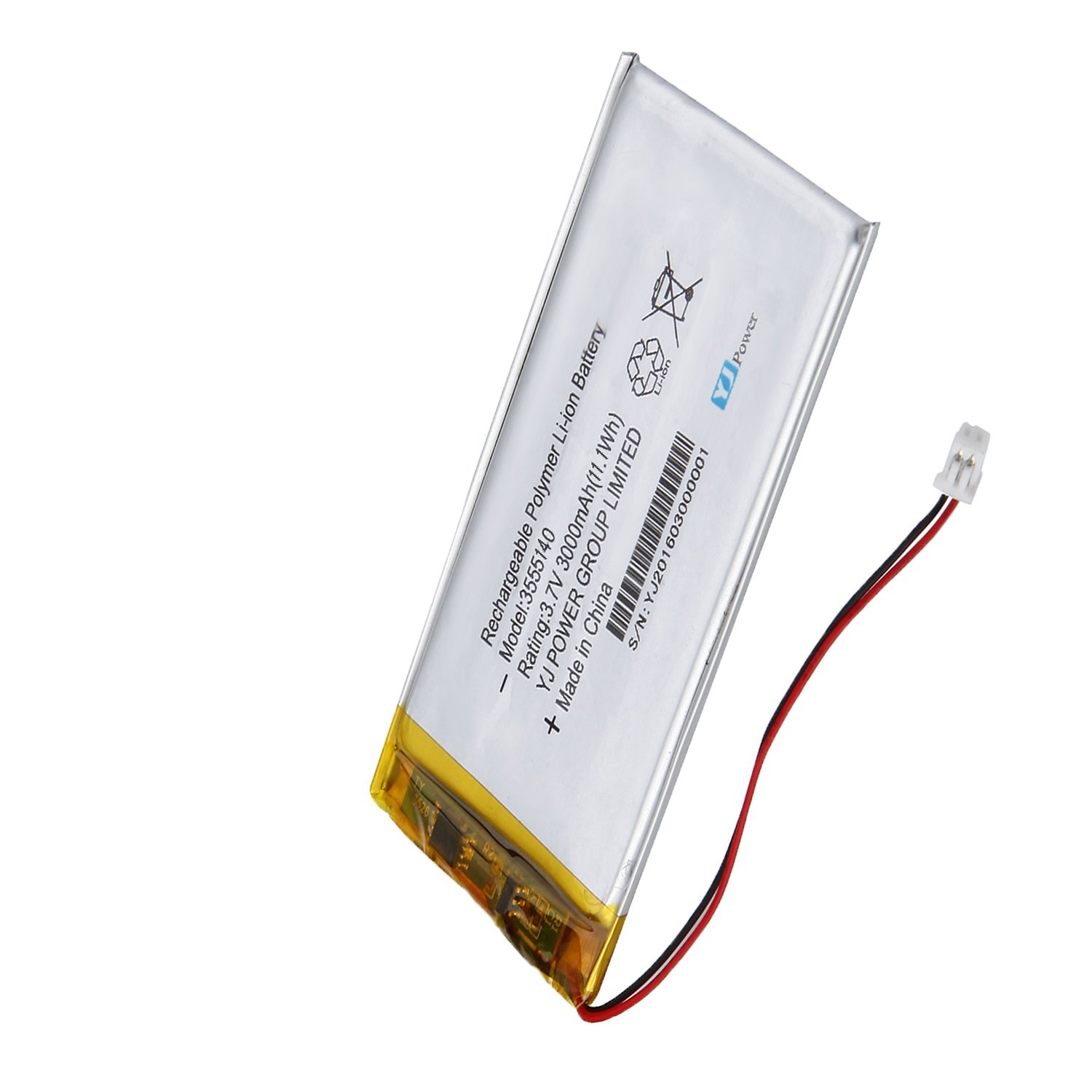 Ultra thin YJ3555140 li-ion 3.7v 3000mah lithium ion battery for Power Bank