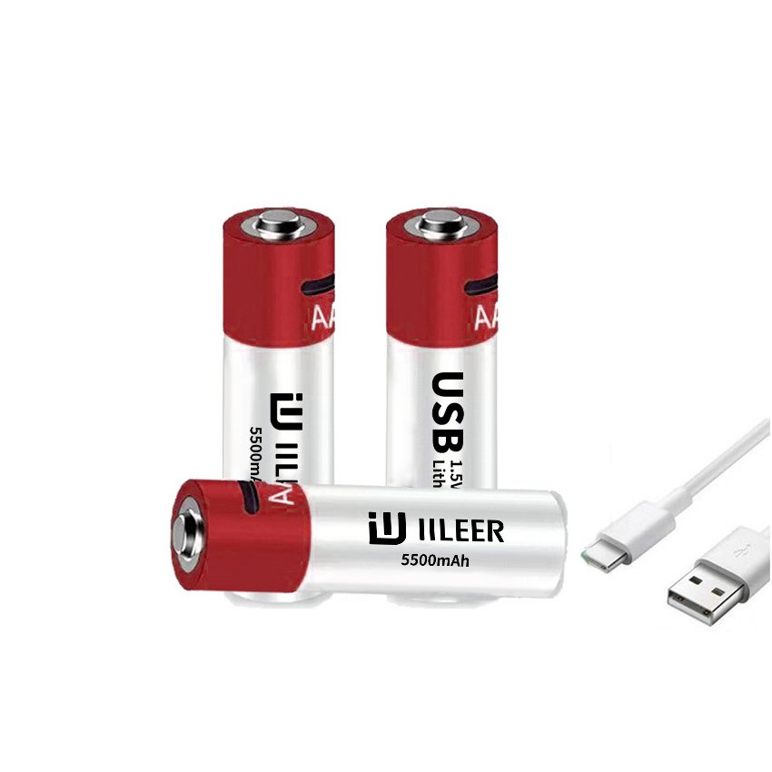 Factory Price New AA USB Rechargeable Lithium-ion Battery 1.5V AA 5500mah Constant Voltage Battery