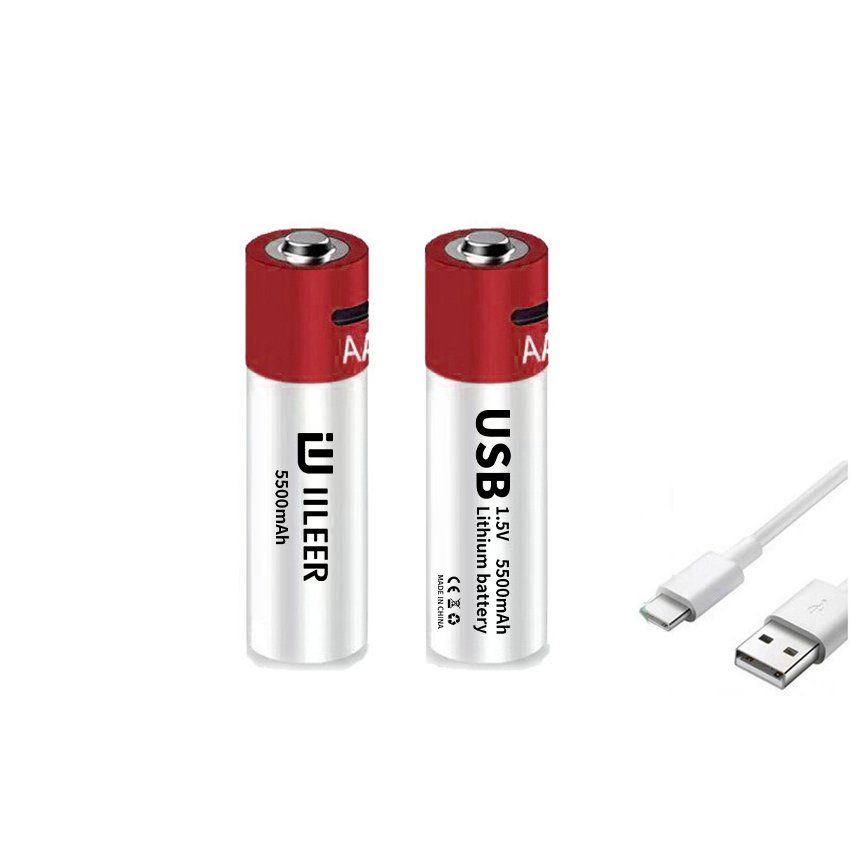 Factory Price New AA USB Rechargeable Lithium-ion Battery 1.5V AA 5500mah Constant Voltage Battery