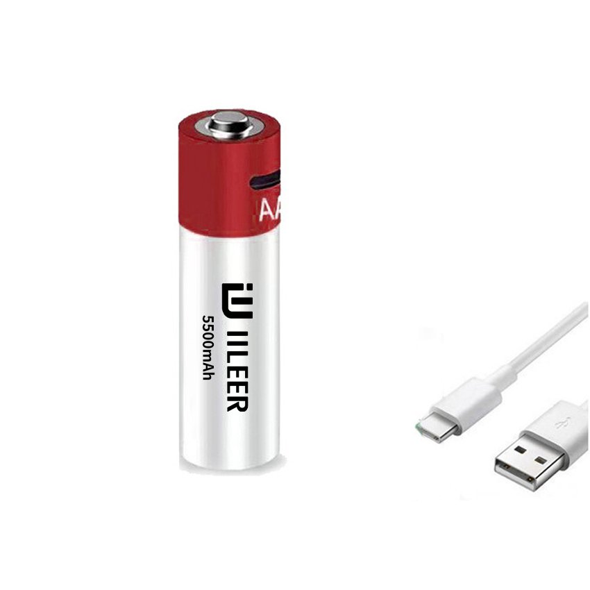 Factory Price New AA USB Rechargeable Lithium-ion Battery 1.5V AA 5500mah Constant Voltage Battery