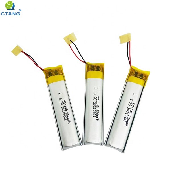 Factory supply lithium battery 551145 250mAh Rechargeable lithium ion battery for digital beauty instrument electric device