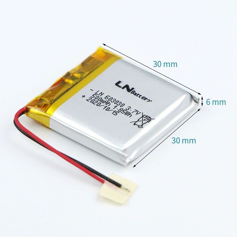Digital products rechargeable li-ion battery 3.7v 500mah 603030 500mah lithium polymer battery