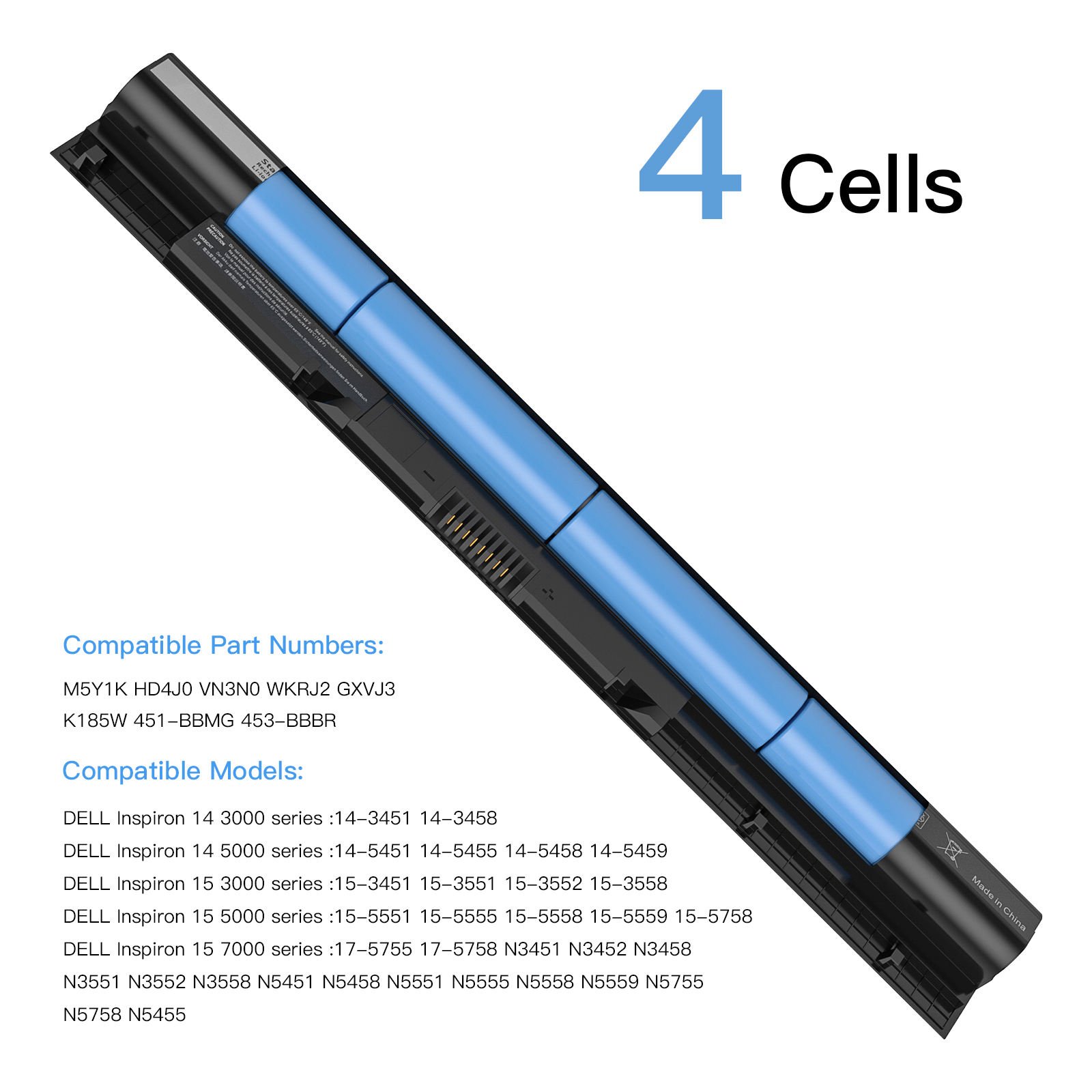 40WH 14.8V M5Y1K Laptop Batteries Lithium Ion Replacement Laptop Battery for Dell 14 15 17 5000 3000 Series 5559 5558 3551