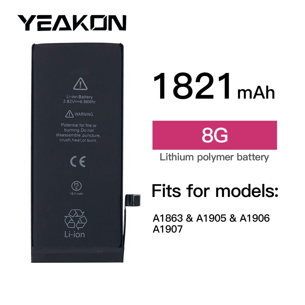 Gb/t 18287 2013 Mobile Phone Battery Brand New 1821mAh Digital Battery Rechargeable Battery Compatible For iPhone 8