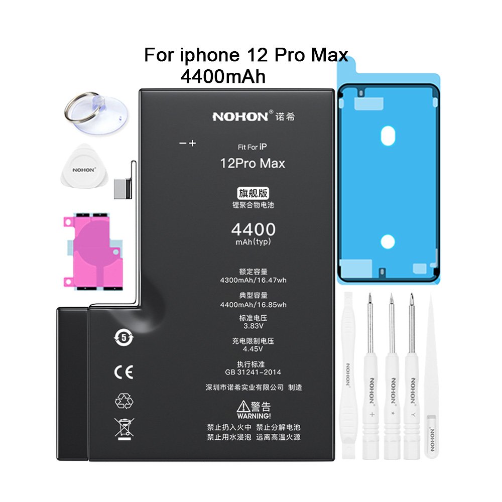 Nohon 4400mAh 7plus pro 8 plus 6s x digital batteries mobile phone se 3 mini xr xsmax 11 12 13 xs battery for iPhone 12 Pro max