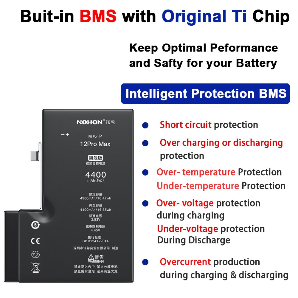 Nohon 4400mAh 7plus pro 8 plus 6s x digital batteries mobile phone se 3 mini xr xsmax 11 12 13 xs battery for iPhone 12 Pro max