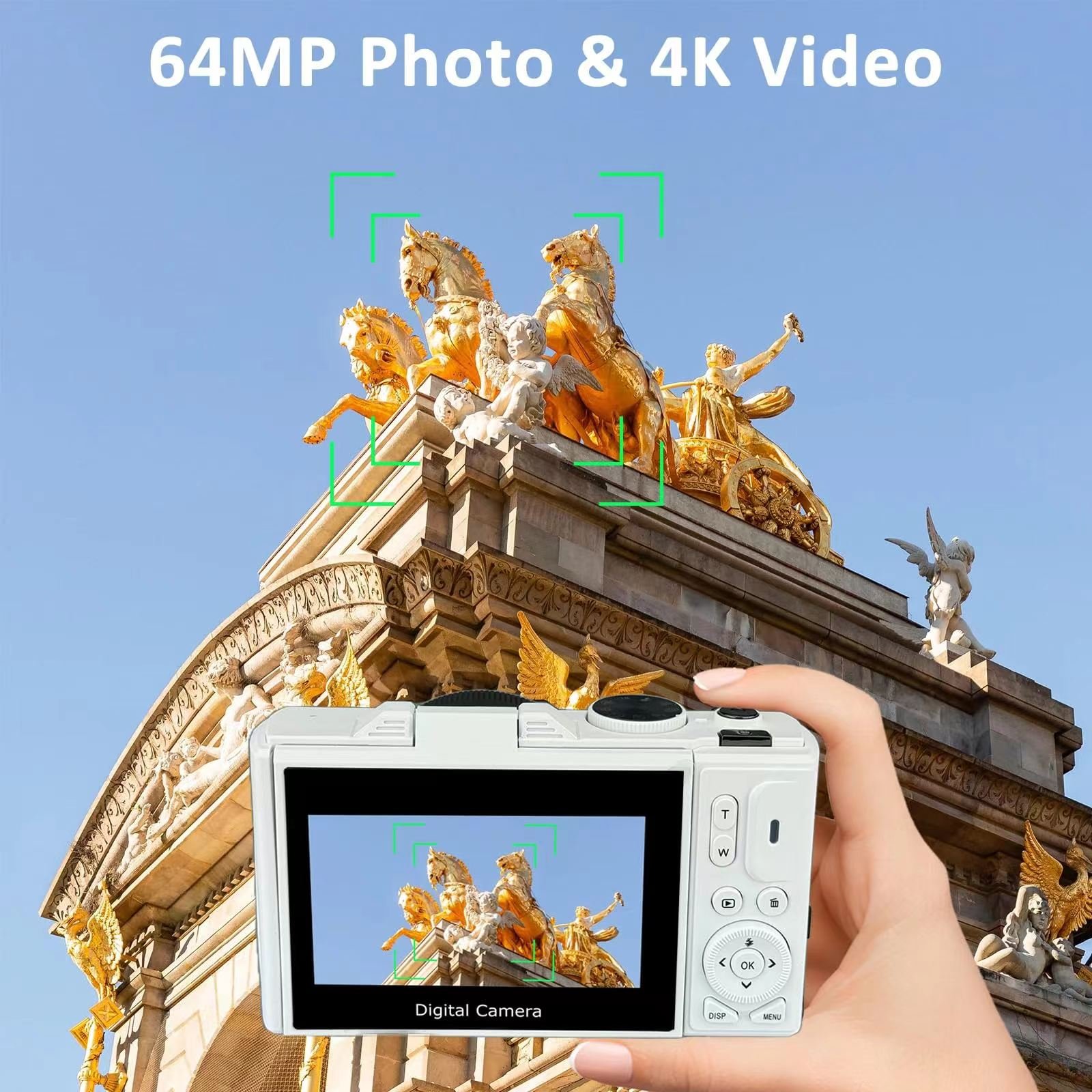 SPRITE GROUP 4K 30FPS 3.0" IPS WIFI Digital zoom 16X Flip Screen High Resolution 13 Millions High Resolution CMOS Digital Camera