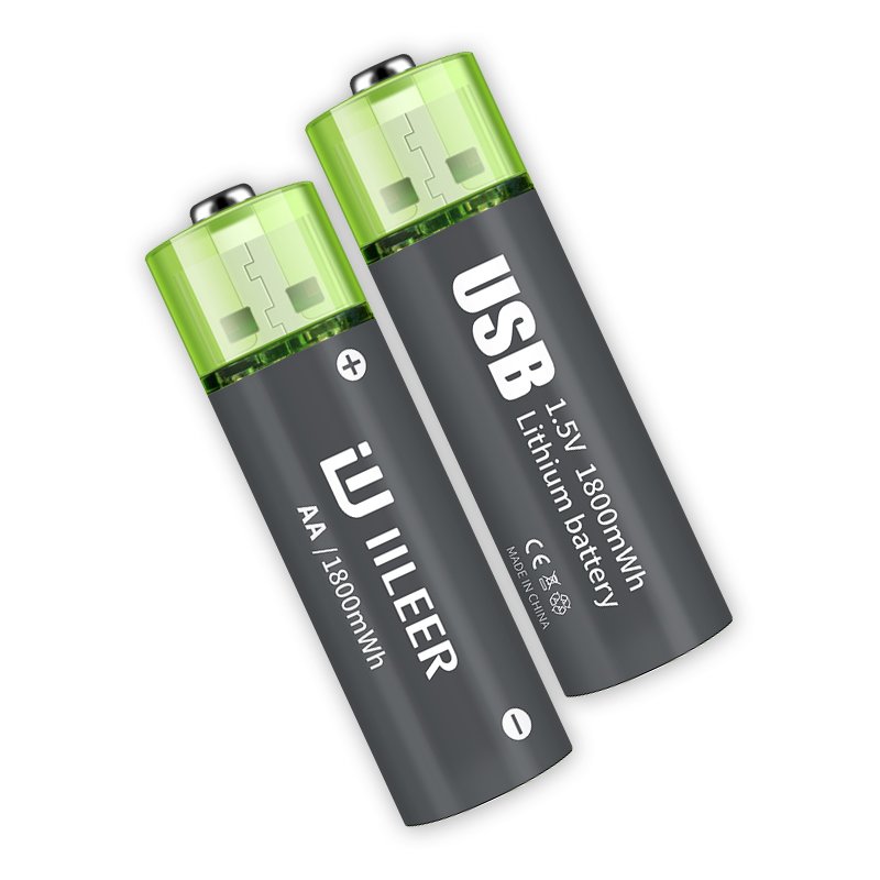 Factory Direct Sales No.5 USB Rechargeable lithium battery 1.5V 1800mWh Large Capacity Lithium Battery Constant Voltage
