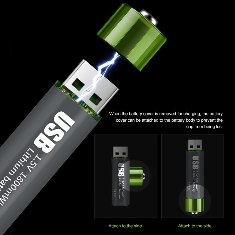 Factory Direct Sales No.5 USB Rechargeable lithium battery 1.5V 1800mWh Large Capacity Lithium Battery Constant Voltage