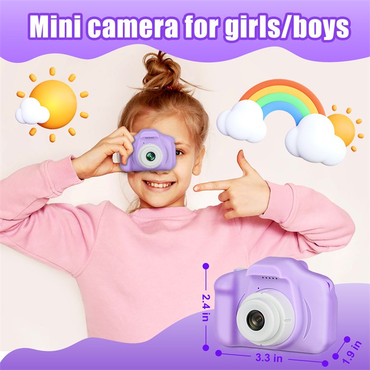 Boys Girls Cute Digital Camera For Kids Suitable Toddler Selfie Video Festival Toy For Children
