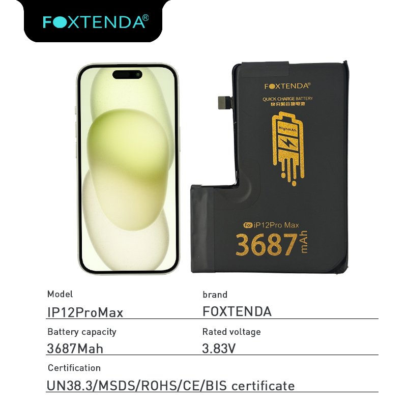Battery For iPhone 12 Pro Max 12ProMax 12Pro Max Li-ion Mobile replacement rechargeable Battery 3687mAh