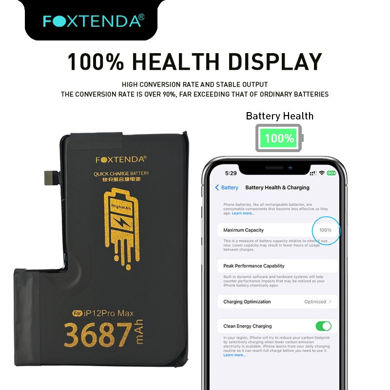Battery For iPhone 12 Pro Max 12ProMax 12Pro Max Li-ion Mobile replacement rechargeable Battery 3687mAh