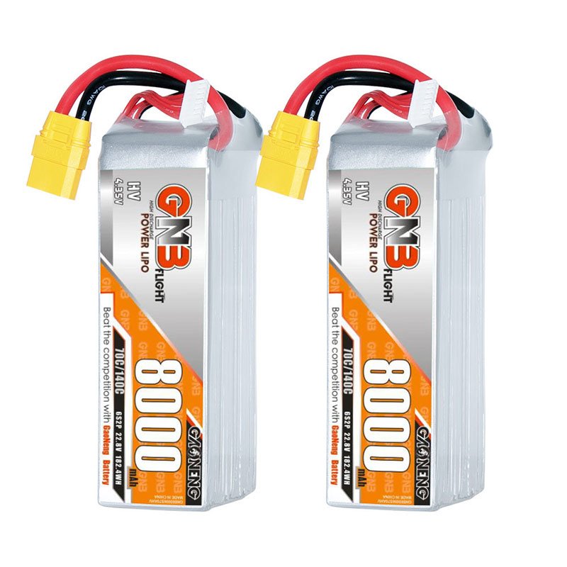 GNB HV 6S 22.8V 8000mAh 70C XT90 LiPo Digital Battery High-Voltage 22.8V 6-Cell 8000mAh 70C XT90 Connector
