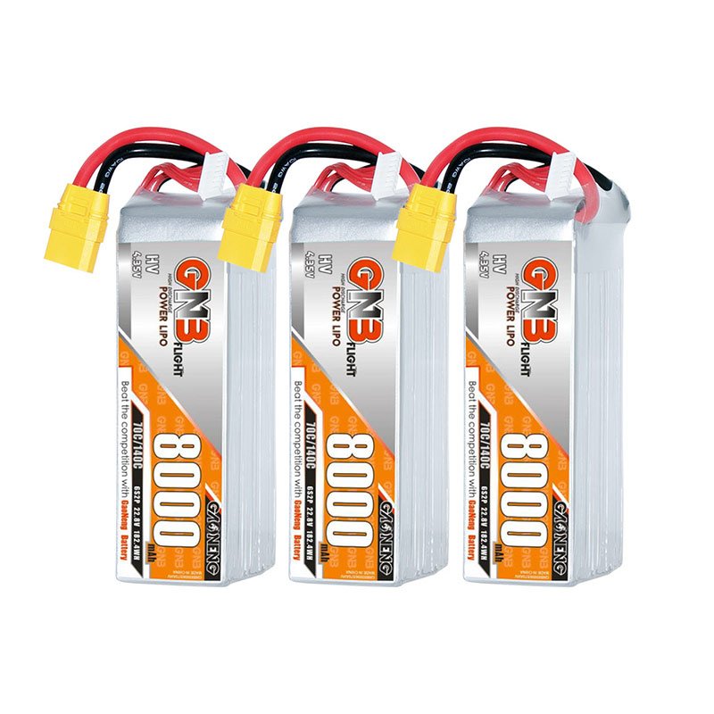GNB HV 6S 22.8V 8000mAh 70C XT90 LiPo Digital Battery High-Voltage 22.8V 6-Cell 8000mAh 70C XT90 Connector