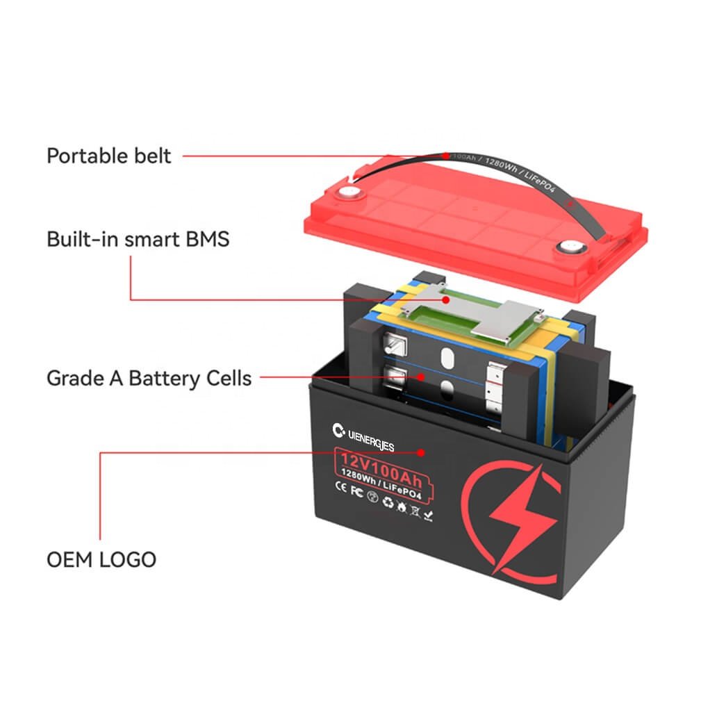UIENERGIES Wholesale Lithium Ion Battery Lifepo4 Battery 12V 100Ah 200Ah 300Ah Deep Cycles Rechargeable Solar Battery