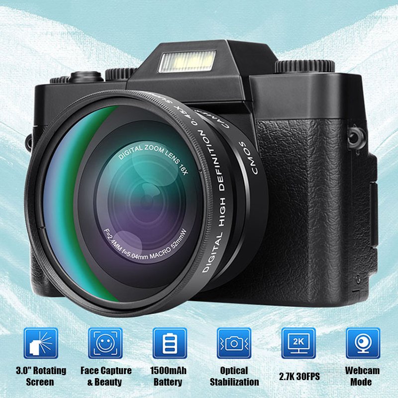 Digital Camera 4K HD Video Camera Retro Foldable Screen with WiFi Connectivity 48MP Flip Screen Autofocus Camera