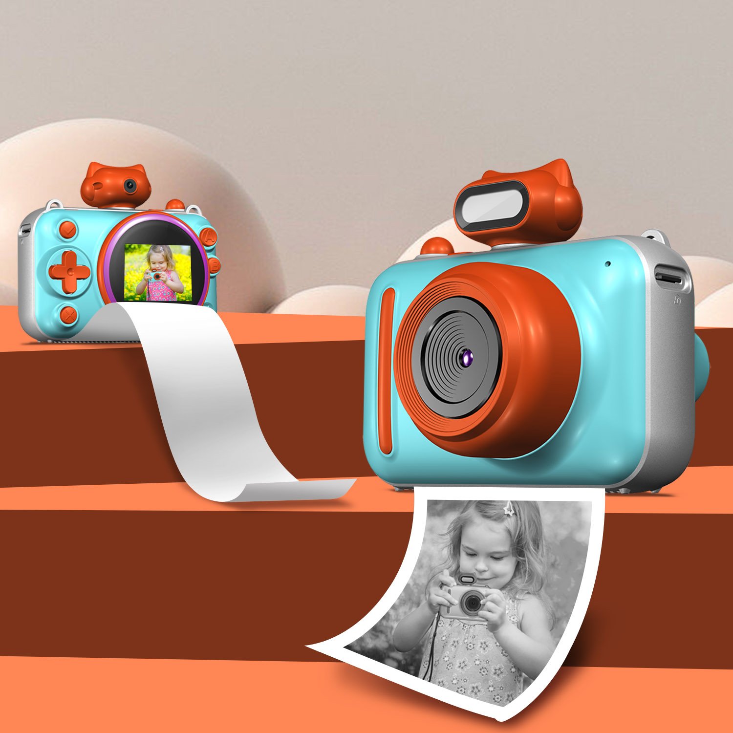 Portable thermal instant photo print camera mini kids toy digital instant print camera