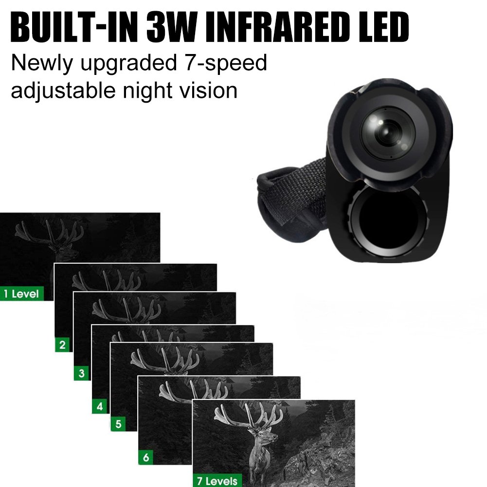 DT28 Night Vision Monocular 1.5' Screen 2.5K Video 10X Digital Zoom 7level IR 300m view in dark night vision hunting scope