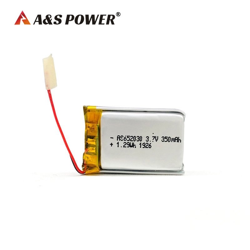 China manufacture Small rechargeable lithium polymer battery 652030 3.7v 350mah li-polymer battery
