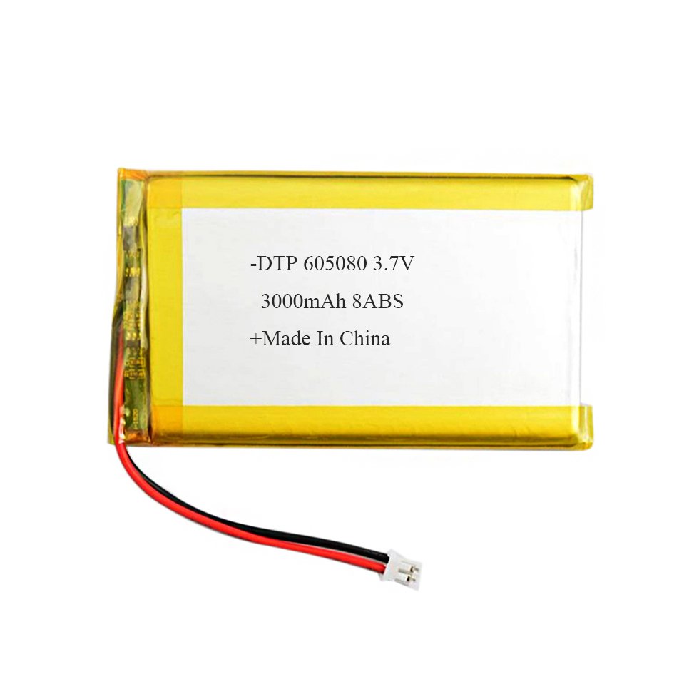 wholesale lithium battery 3000mAh 3.7V 605080 rechargeable li-polymer battery