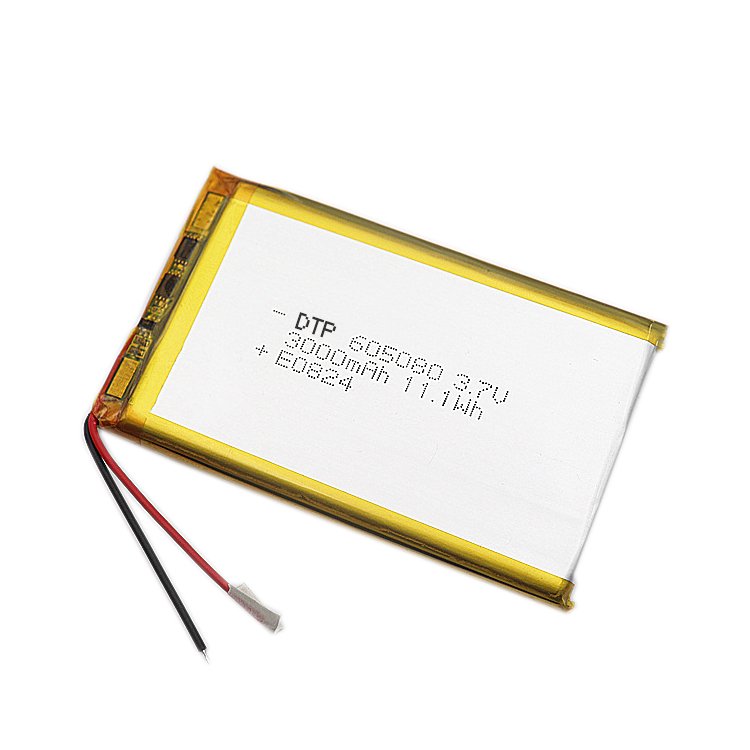 wholesale lithium battery 3000mAh 3.7V 605080 rechargeable li-polymer battery