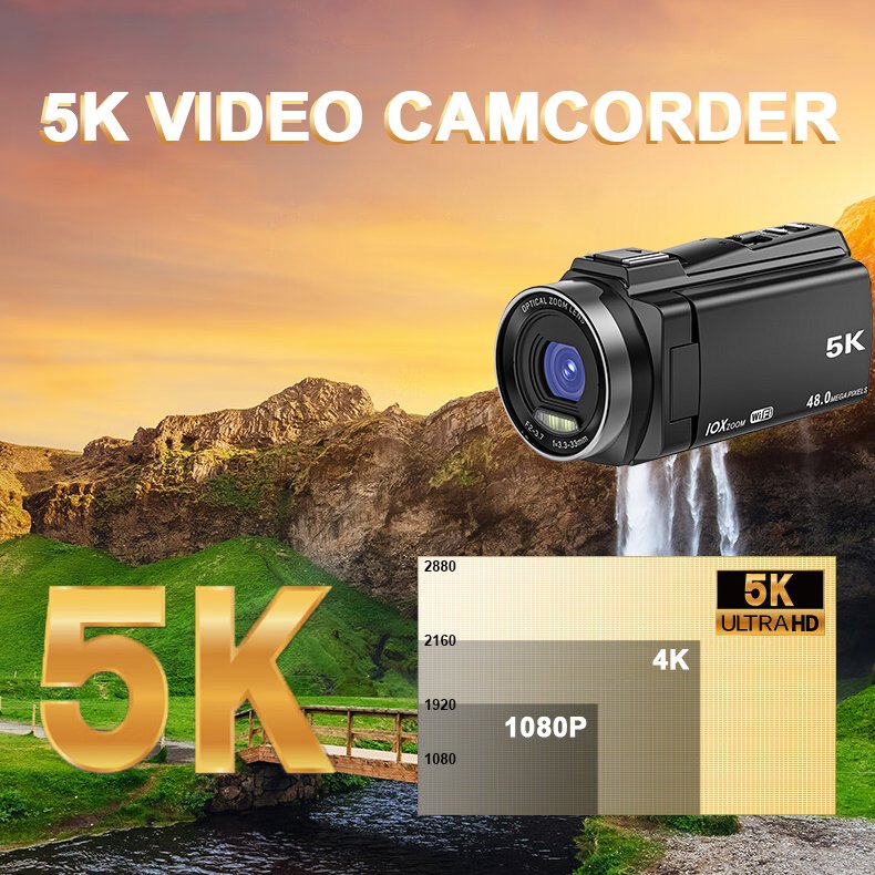 Sinida OEM best Optical Professional 16X Zoom Outdoor 5K HD DV Photo Optical Zoom Video Cameras Digital Camera For Photography