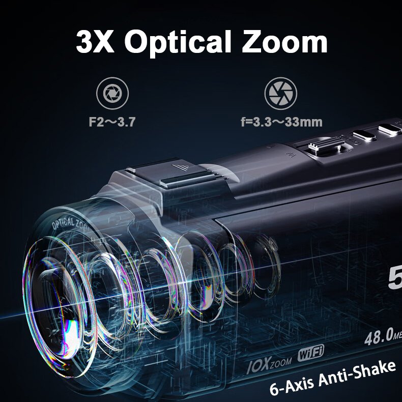 Sinida OEM best Optical Professional 16X Zoom Outdoor 5K HD DV Photo Optical Zoom Video Cameras Digital Camera For Photography