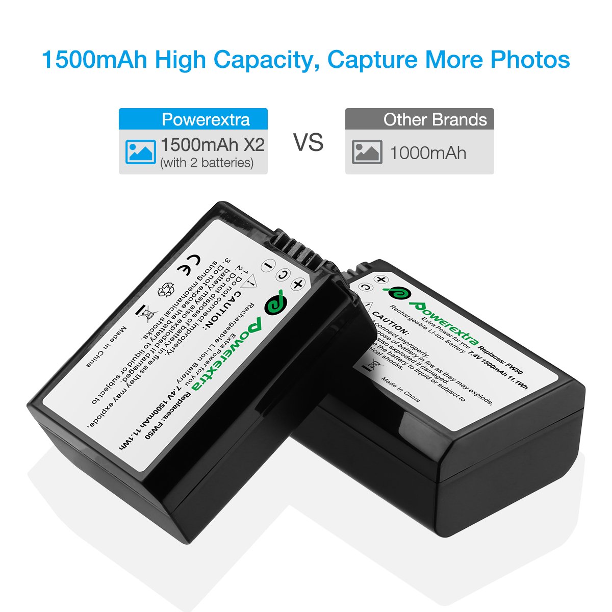 Reliable And Durable Rechargeable Np-Fw 50 Replacement Digital Li-Ion Battery Pack Set
