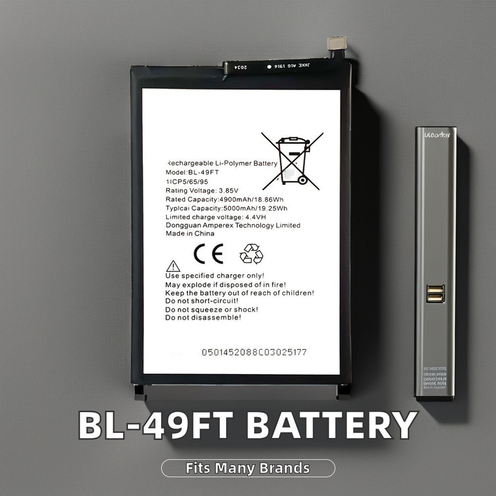 High Quality 3.85V 5000mAh Lithium Digital Battery BL-49FT For Tecno Spark 5 Air KE5/6 KF7j Mobile Phones 2500mAh Replacement