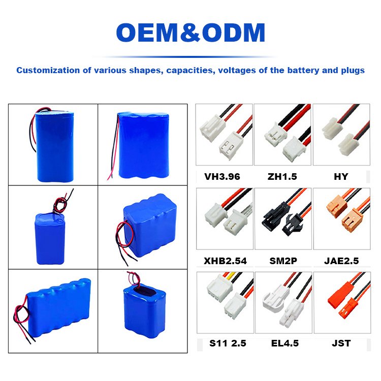 Customized Liion Batteries 18650 3.7V 7.4V 11.1V 12V 24V 36V 48V Lithium Ion Battery